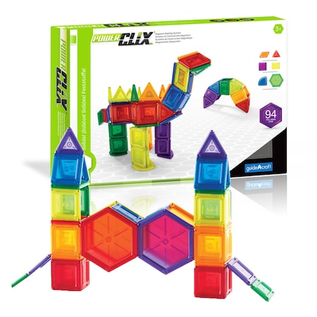 Guidecraft PowerClix Solids, Magnetic Building Set, 94 Pieces G9423
